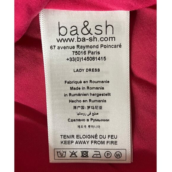 BA&SH dress Udalie TIe Back Maxi pink white size 2/M (US 6) DEFECT - Picture 10 of 11
